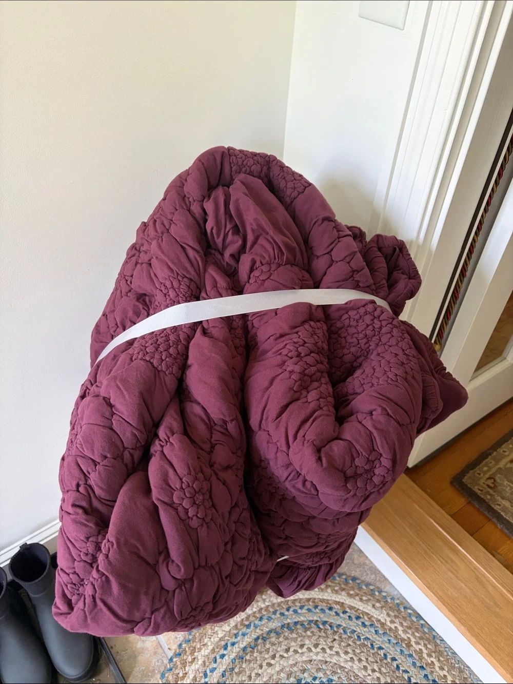 Anthropologie Quilted Bedspread in Wine color